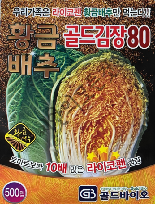 황금배추 씨앗 500립 라이코펜 함유 김장 절임 품종, 1개