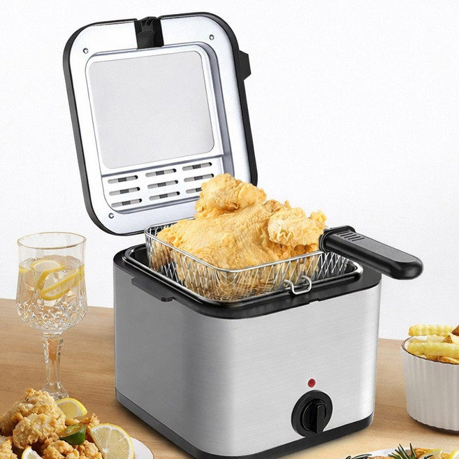 프리라이프 다용도 스텐 가정용 전기 튀김기 튀김 바스켓 포함 2.5L, RF-304