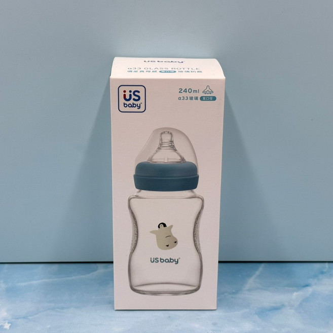 優生 US baby 真母感 寬口徑 玻璃奶瓶 120ML / 240ML 台灣朱雀 / 皇帝企鵝, 1個