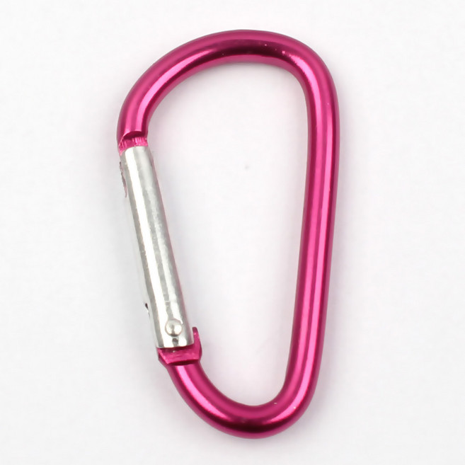 D형 카라비너 컬러 비너고리 가방고리 키링 만들기 부자재, 50개, D형 카라비너(12번 체리)