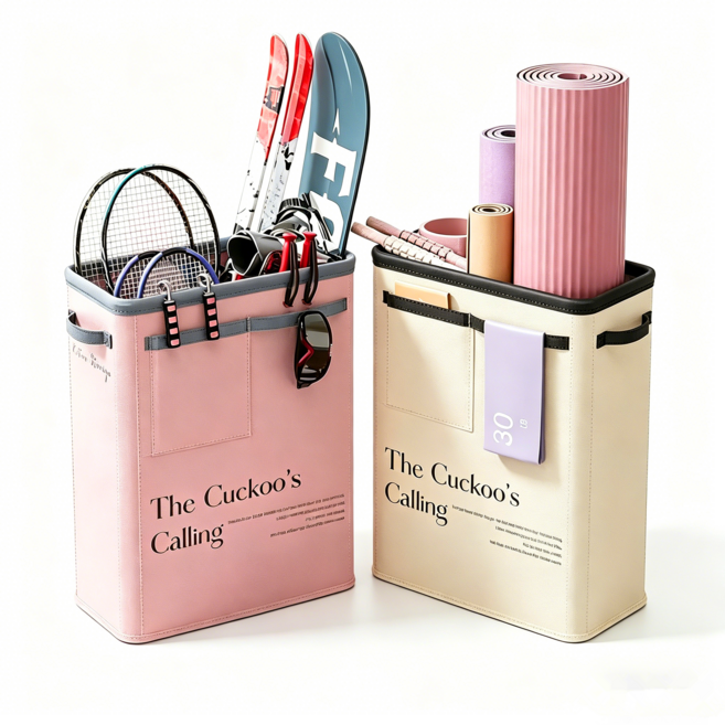 접이식 요가매트 수납통 홈트 소품 정리함 다용도 바퀴달림, 1개, 핑크색 (바퀴 없음)