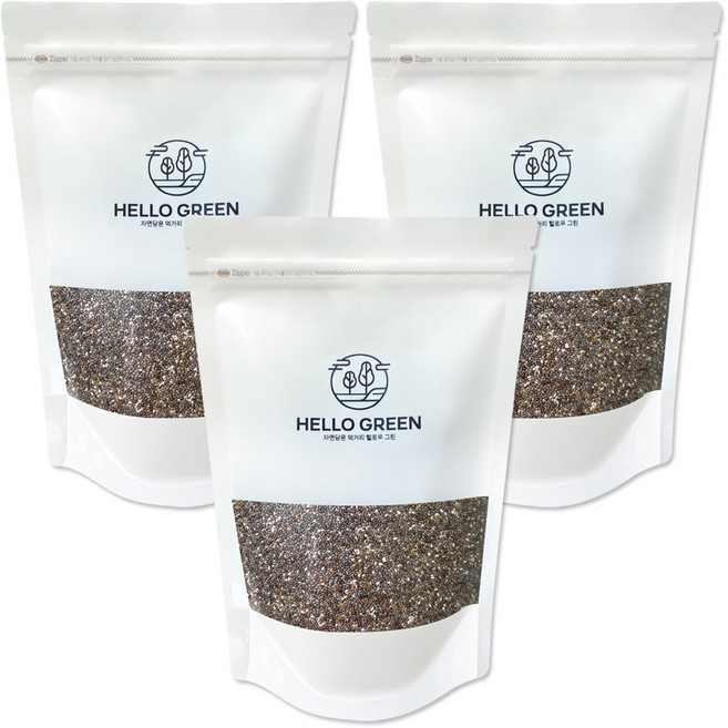 헬로우그린 슈퍼곡물 치아씨드1kg(팩) 치아씨앗 치아시드, 1kg, 3개