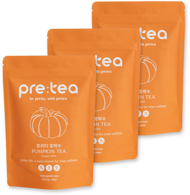 프리티 호박수 티백, 1.5g, 20개입, 3개