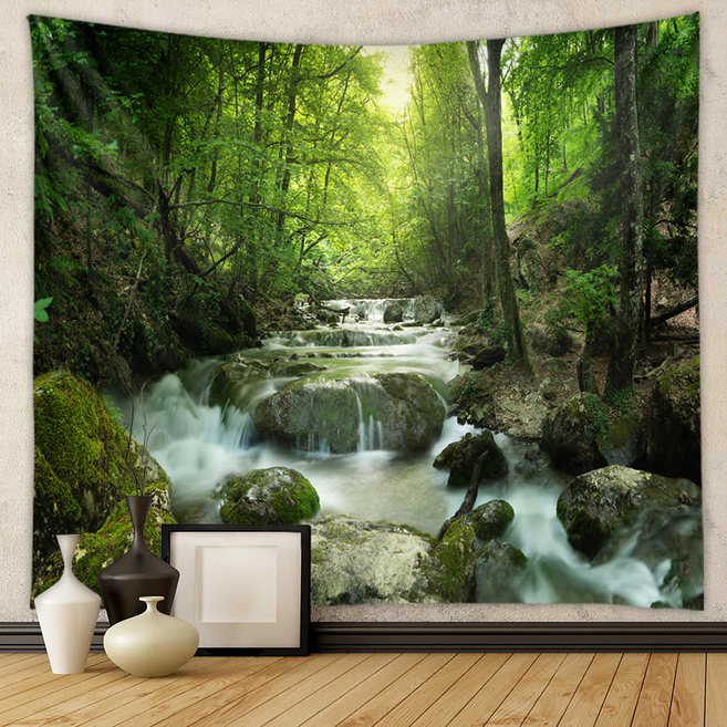 WHH 높은 품질 가리개 인테리어 대형 패브릭 포스터, 송록색