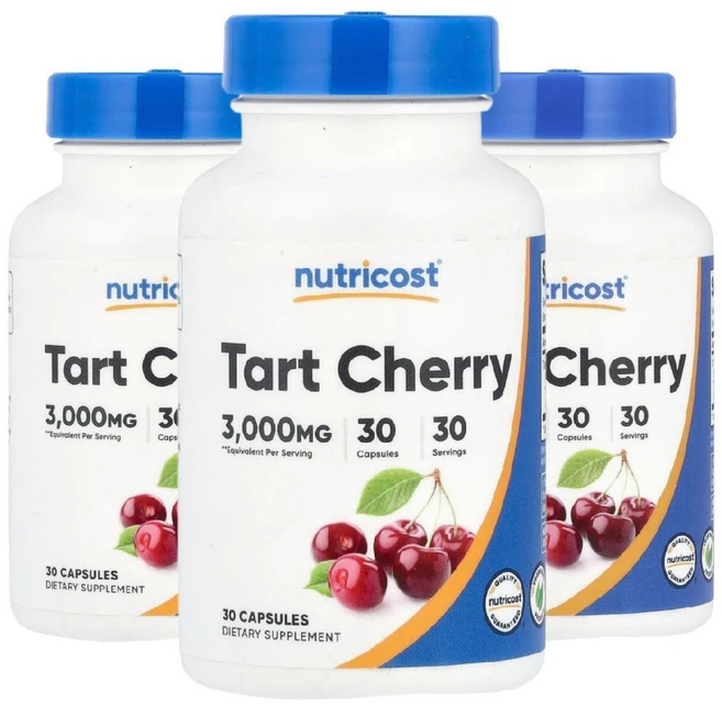 뉴트리코스트 타트체리 타르트체리 안토시안 수면영양제 3000mg 30캡슐 3개, 30정 - 쿠팡