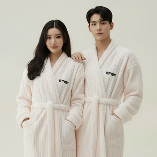 브리지스누즈 극세사 보온 샤워 가운 프리미엄 겨울 수면 호텔 로브