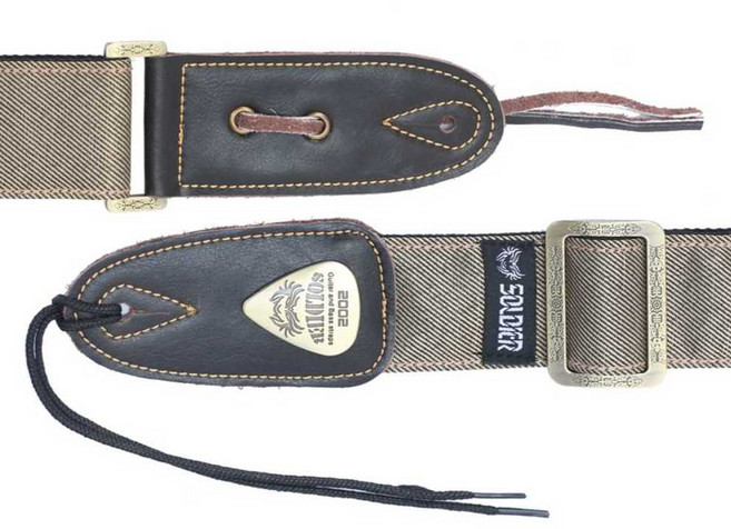 프롬윤슬 일렉기타스트랩 베이스 스트랩 멜빵 커스텀, 카키색 옷감, 1개