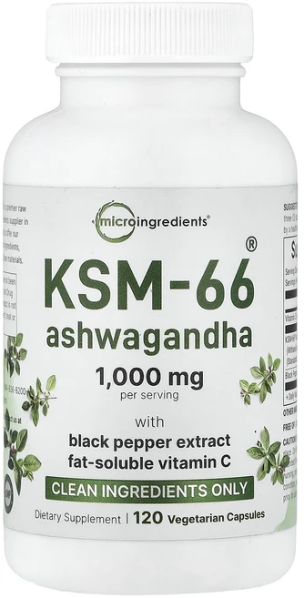 귀한영양제입니다 Micro Ingredients KSM-66® 아슈와간다 베지 캡슐 120정 곧 다나가요, 1개 - 쿠팡