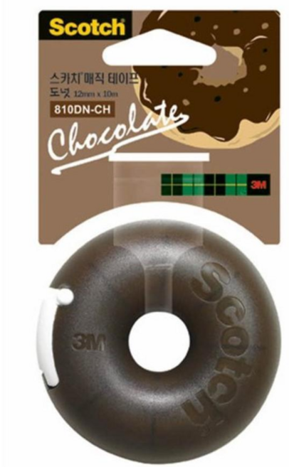 스카치 매직 테이프 펜시 디스펜서 도넛, 초콜릿, 2개