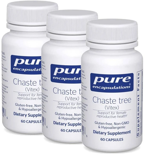 퓨어인캡슐레이션 체이스트 트리 (비텍스) 여성 보충제 캡슐 Pure Encapsulations Chaste Tree (Vitex), 3개, 60정 - 쿠팡