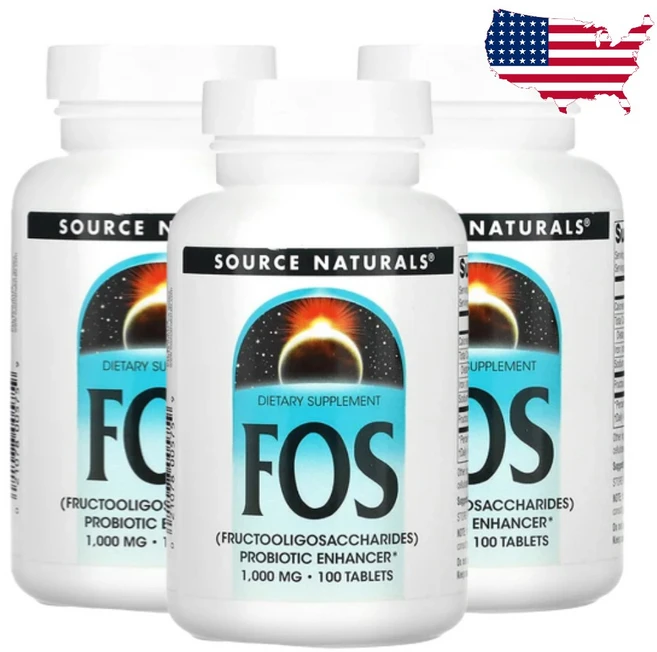 소스네츄럴스 프리바이오틱스 FOS 1000mg 100정 유산균 프락토올리고당 3개세트 - 쿠팡