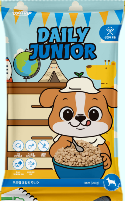 주트립 강아지 건강 기능성 사료 샘플, 1개, 200g, 뼈/관절강화