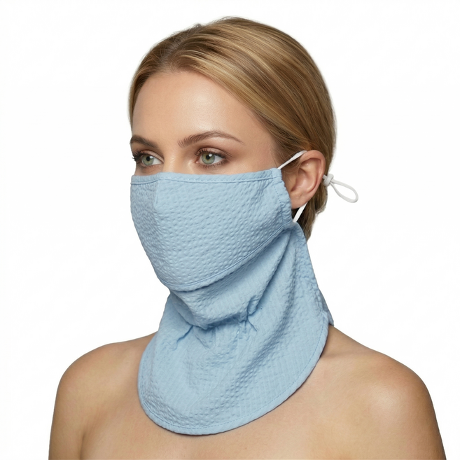 에코리즈 시어서커 자외선차단 멀티 마스크 롱타입 국내생산, 1개, 무지스카이