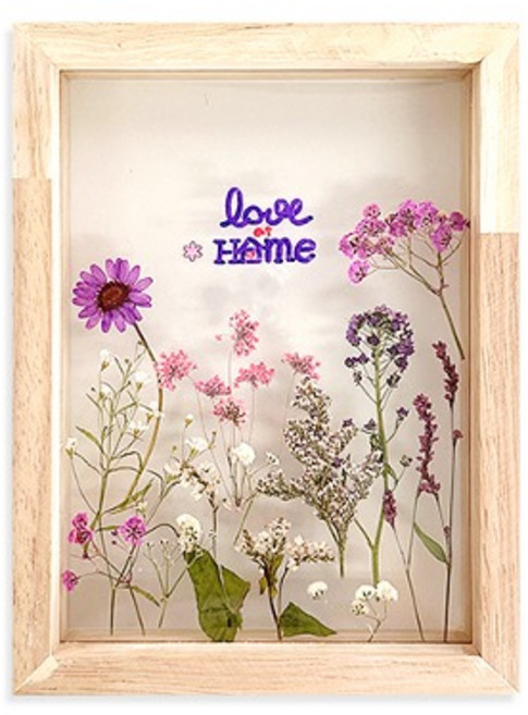 [몽파] 원목 압화 아크릴 액자 만들기 (1인용 4종 택 1), 1. 핑크 앤 레드계열(TDPF-13), 1.핑크 앤 레드계열(TDPF-13)