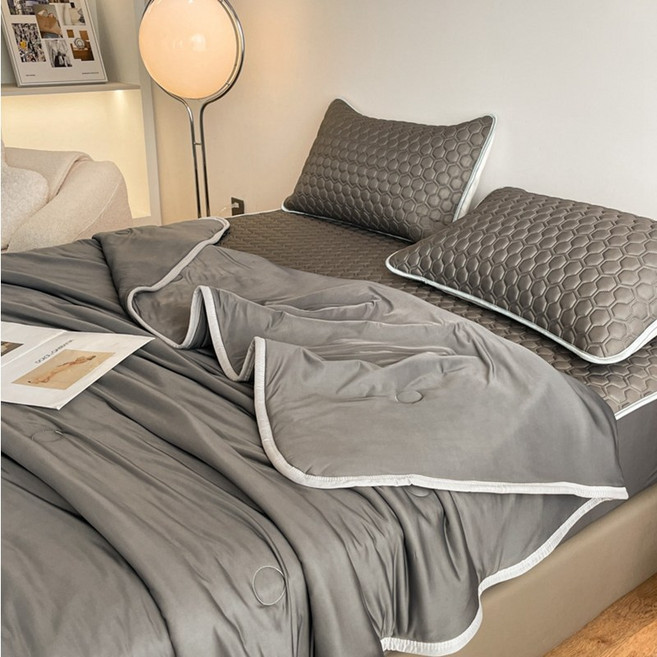 클라우드벨 쿨감 실크 순색 라텍스 에어컨 이불 세트 에어컨 이불/침대 커버/베개커버세트