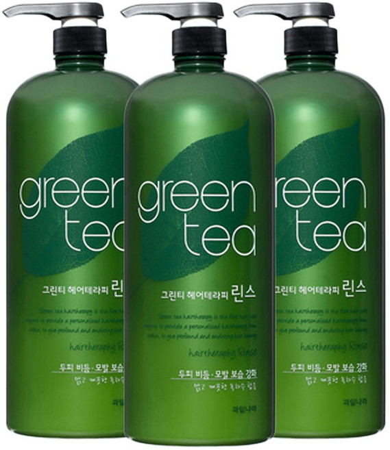 과일나라 그린티 헤어테라피 린스, 3개, 1.5L