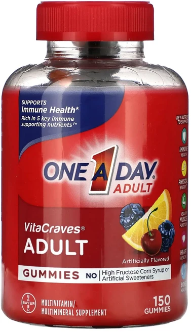 몸관리하세요 겨울입니다 One-A-Day VitaCraves 성인용 종합비타민 구미젤리 구미젤리 150개 특별관리진행, OneADayVitaCraves성인용종합비타민구미젤리구, 1개, 150 - 쿠팡