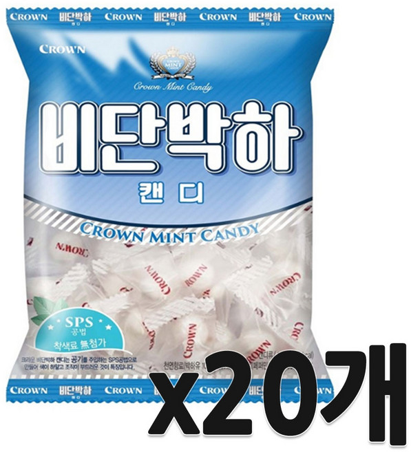 크라운 비단박하캔디, 140g, 20개