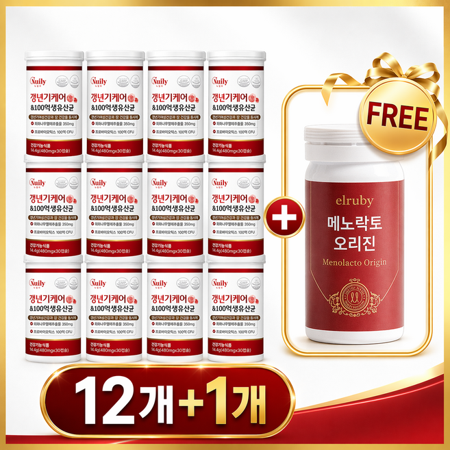 식약처인증 갱년기케어 백수오 100억 생유산균 여성 석류 회화나무 yt1 메노락토 오리진, 13개, 30정