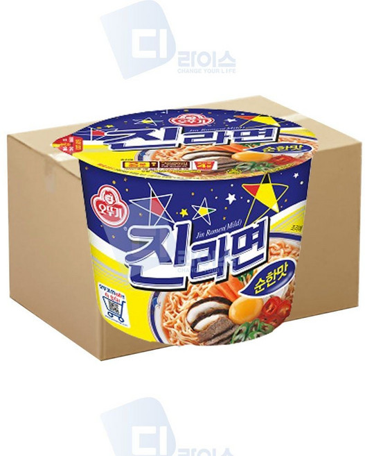 오뚜기 진라면 순한맛 110g 큰컵 24개 컵라면 큰사발 ssf8186xR, 1개