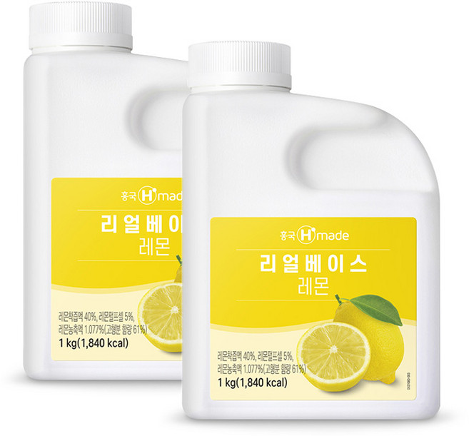 흥국에프앤비 맘스리얼베이스 레몬 1kg 2개 아이스박스포장