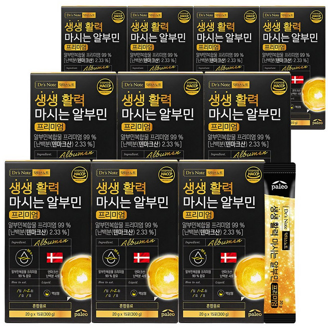 팔레오 닥터스노트 생생 활력 마시는 알부민 프리미엄, 20g, 150개