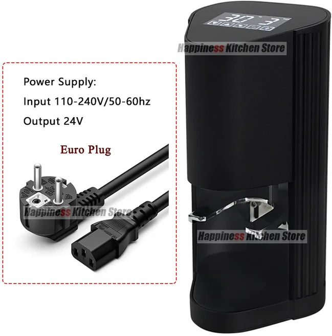 [호환제품] 58.5mm 자동 커피 탬퍼 터치 스크린 에스프레소 조정 가능 110240V 플랫 또는 리플, 02 Dia 58.35MM, 01 CHINA, 02 EU plug Black