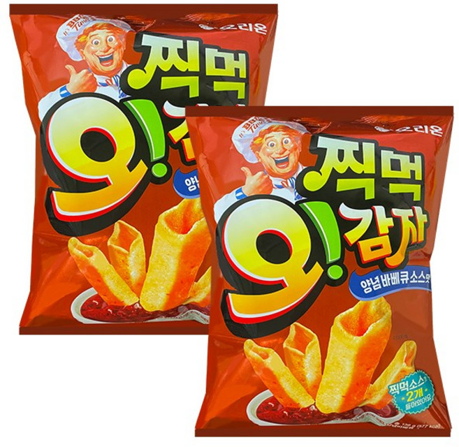 오리온 찍먹 오감자 양념바베큐소스맛, 2개, 136g