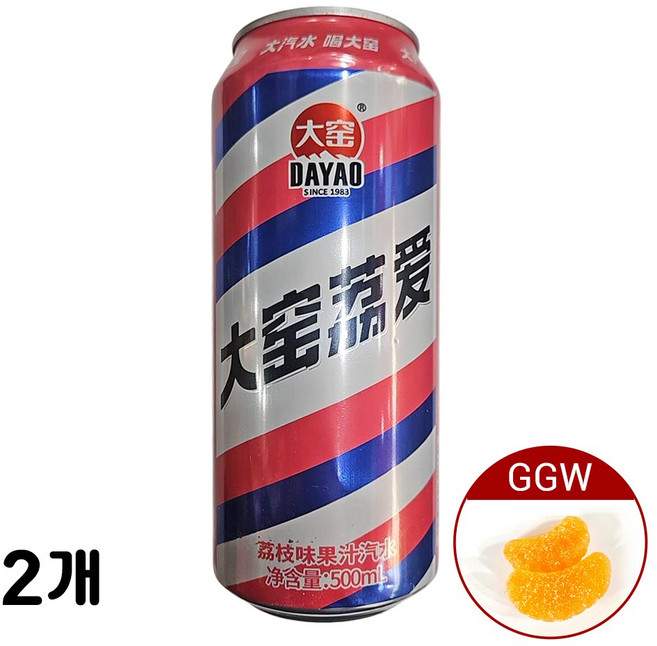 가가왕 중국식품 다요 리치맛 탄산 음료 사이다 빅사이즈 옛날 사이다 맛, 2개, 500ml