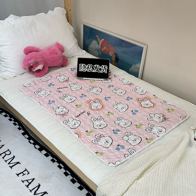可水洗大尺寸生理期床墊 防漏經期墊 女學生月經墊, 【粉色兔兔】,70cm*100cm【推薦尺寸】, 1個