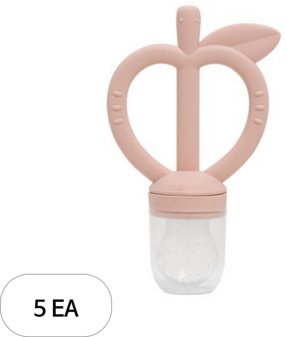 모윰 유아용 애플피치 치발기 과즙망, 피치핑크, 5개