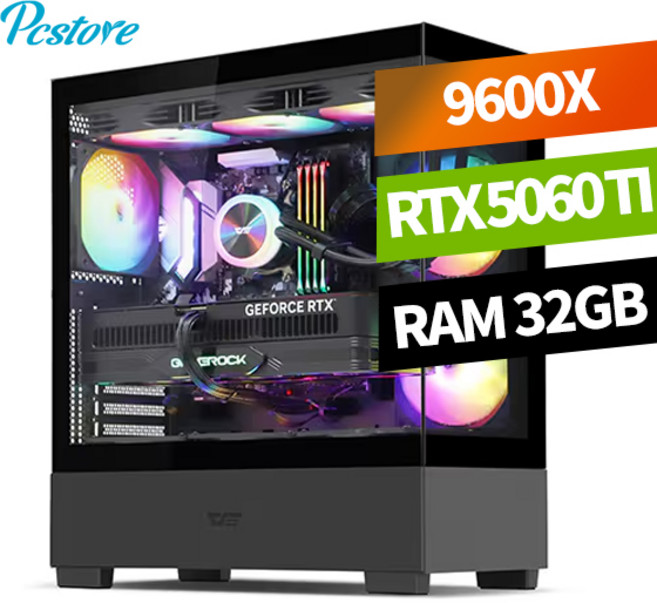 피씨스토어 AMD 베스트 게이밍PC 라이젠5 9600X RTX5060 TI (32GB M.2 1TB), 32GB
