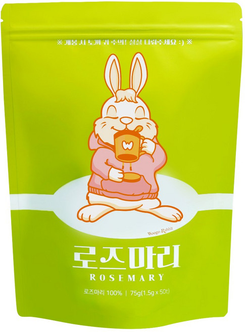 우고래빗 로즈마리 허브차 무카페인 50티백 (1.5gx50T), 1개, 50개입, 1.5g