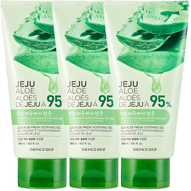 더페이스샵 신선한 제주 알로에 수딩젤, 300ml, 3개