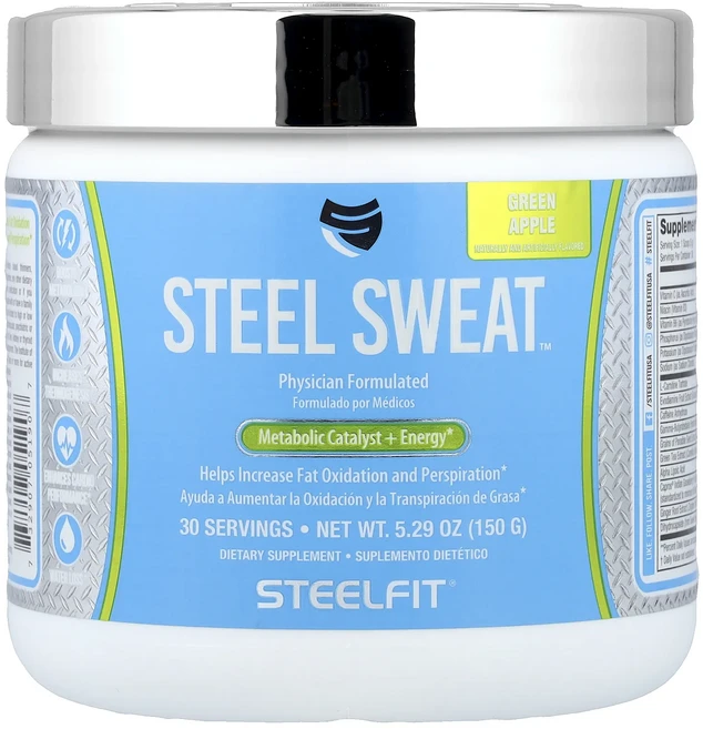 절실히 몸관리가필요한시기 SteelFit 스틸 Sweat ™ 대사 촉매 + 에너지 그린 애플 150g(5.29oz) 프리미엄할인상품입니다, SteelFit스틸Sweat대사촉매에너지그린애플150g, 150g, 1개 - 쿠팡