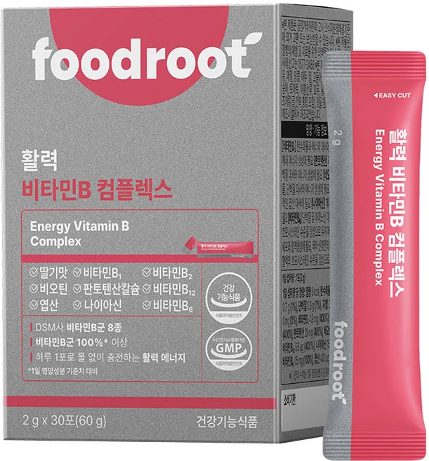 푸드루트 활력 비타민B 컴플렉스 b군 영양제, 2g, 30개 - 쿠팡