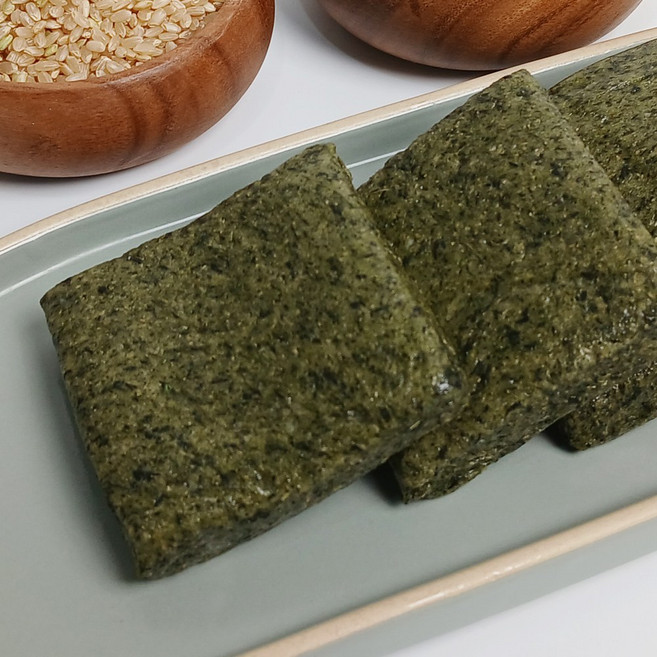 (소금 설탕무첨가)현미삼다쑥떡+콩고물 해풍 제주 쑥 떡 인절미 무염무당떡 밥알 찰 쑥개떡 천연 관리 아침 대용, 90g, 10개