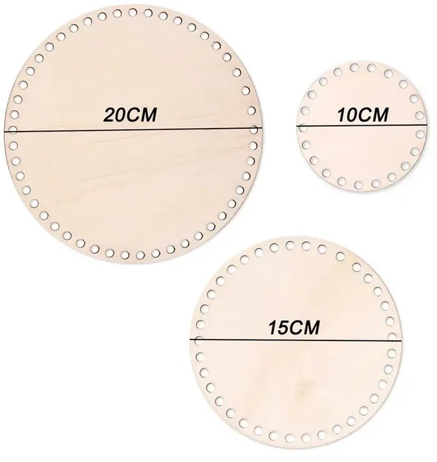 10-30cm 나무 크로 셰 뜨개질 바구니 기본 바닥 라운드 사각형 DIY 수제 직조 니트 가방 보드