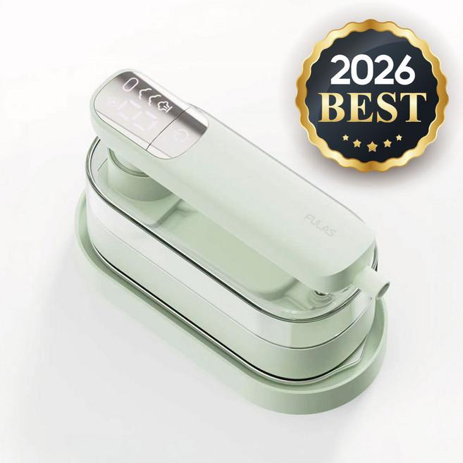 [26년 신제품 / 백화점 입점]풀라스 2in1 접이식 휴대용 핸디형 스팀다리미 1위 여행용 미니 가정용 터보 핸드 핸디 스팀 다리미 초경량 의류 clothes steam iron, 민트, FL-IR2000