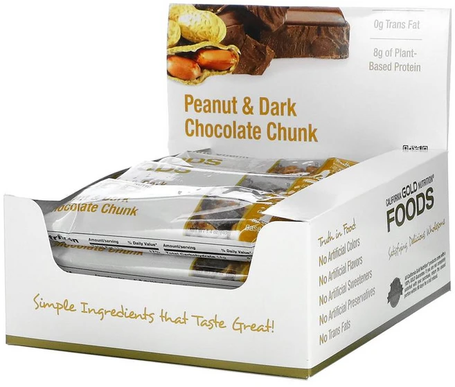 캘리포니아 골드 땅콩 및 다크 초콜릿 Chunk Bars 12 개입 각 1.4 oz(40 g), One Color_One Size, 1개, 40g - 쿠팡