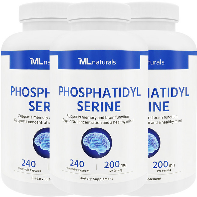 [미국빠른직구] 신제품 마이라이프 내추럴스 포스파티딜세린 200 mg, 240정, 3개