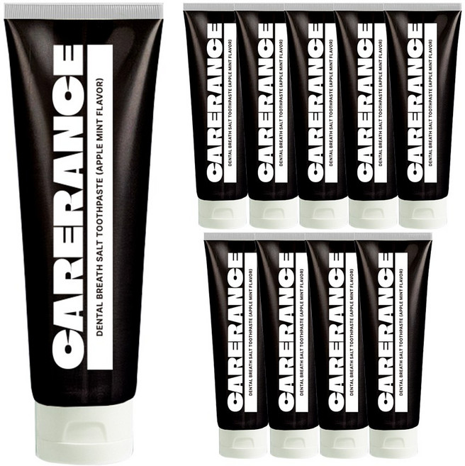 [소금/잇몸/입냄새] 케어란스 덴탈 브레스 솔트치약 (애플민트향), 10개, 100g