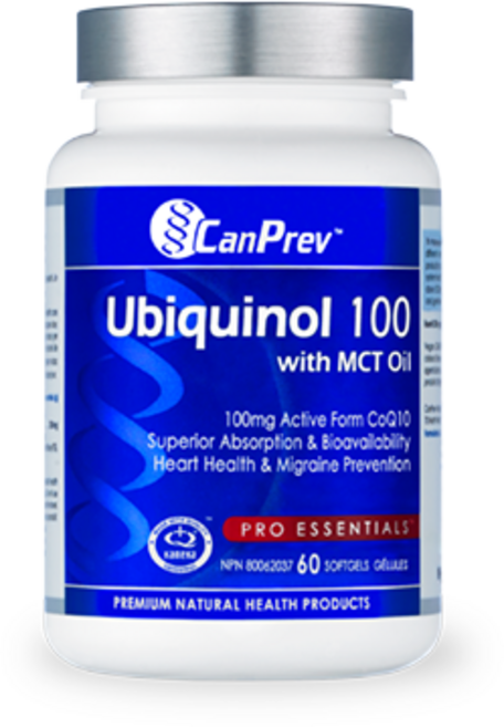 캐나다 캔프레브 유비퀴놀 100 심장건강 편두통 예방 촉진 강력한 항산화제 코큐텐 CoQ10 에너지 생산 MCT 오일 함유 흡수력 향상 60정 Canada Canprev, 1개