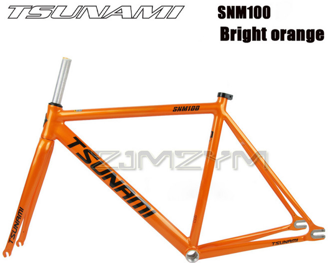 TSUNAMI SNM100 자전거 프레임 단일 속도 고정 기어 알루미늄 합금 및 포크 크루저 로드 바이크 부품 49cm, [02] XL(58CM), 03 G, 1개