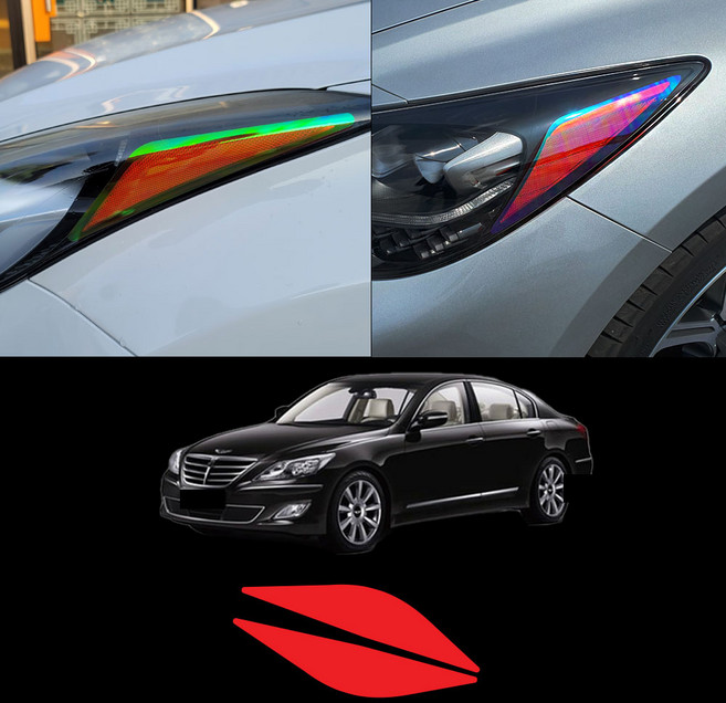 제네시스BH 헤드라이트 리플렉터 스티커필름 차량한대분, 일반블랙(제네시스BH한대분), 1세트