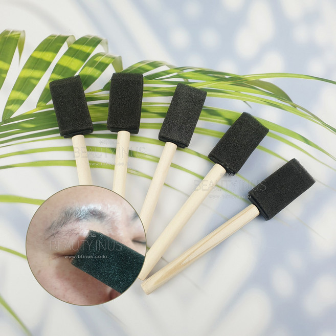 눈썹털이개 눈썹털이스펀지 제모 털 머리카락 스펀지 스틱, 10개