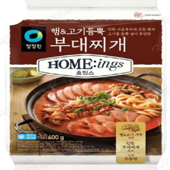청정원 호밍스 햄&고기 듬뿍 부대찌개 600g 1개