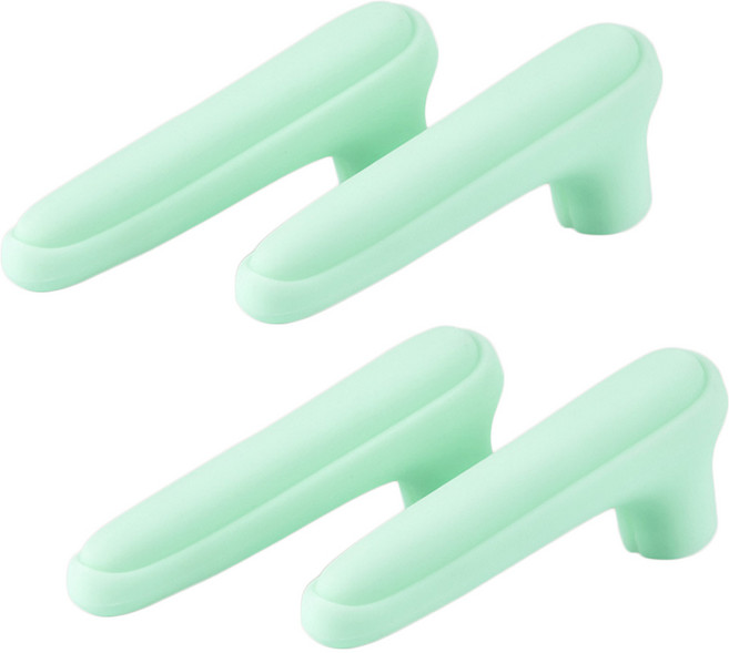 정전기 방지 폼폼 실리콘 일자형 손잡이 커버 문고리 현관문, 그린, 4개