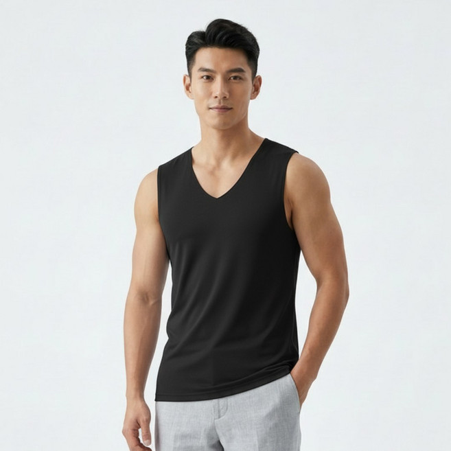 [남자 V넥 심리스 나시 3p] 여름 쿨링 속건 땀흡수 이너 3가지 색상