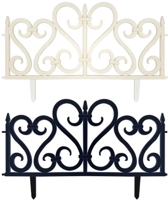 푸르네오 정원울타리(4p) 화단울타리 고딕울타리 블랙/화이트, 고딕정원울타리(유럽형/화이트)/(4p)